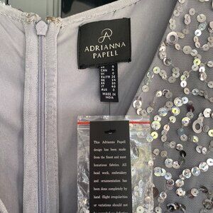 Adrianna Papell, sequined faux wrap cocktail dress